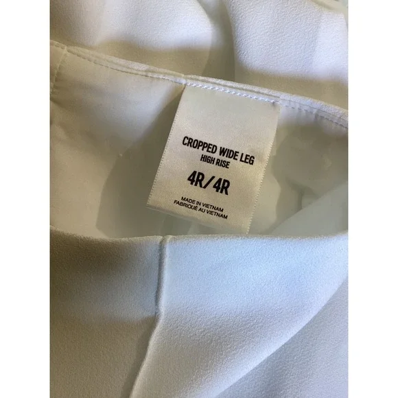 EXPRESS Cropped Wide Leg High Rise Pants White Women's Size 4R - Picture 6 of 8